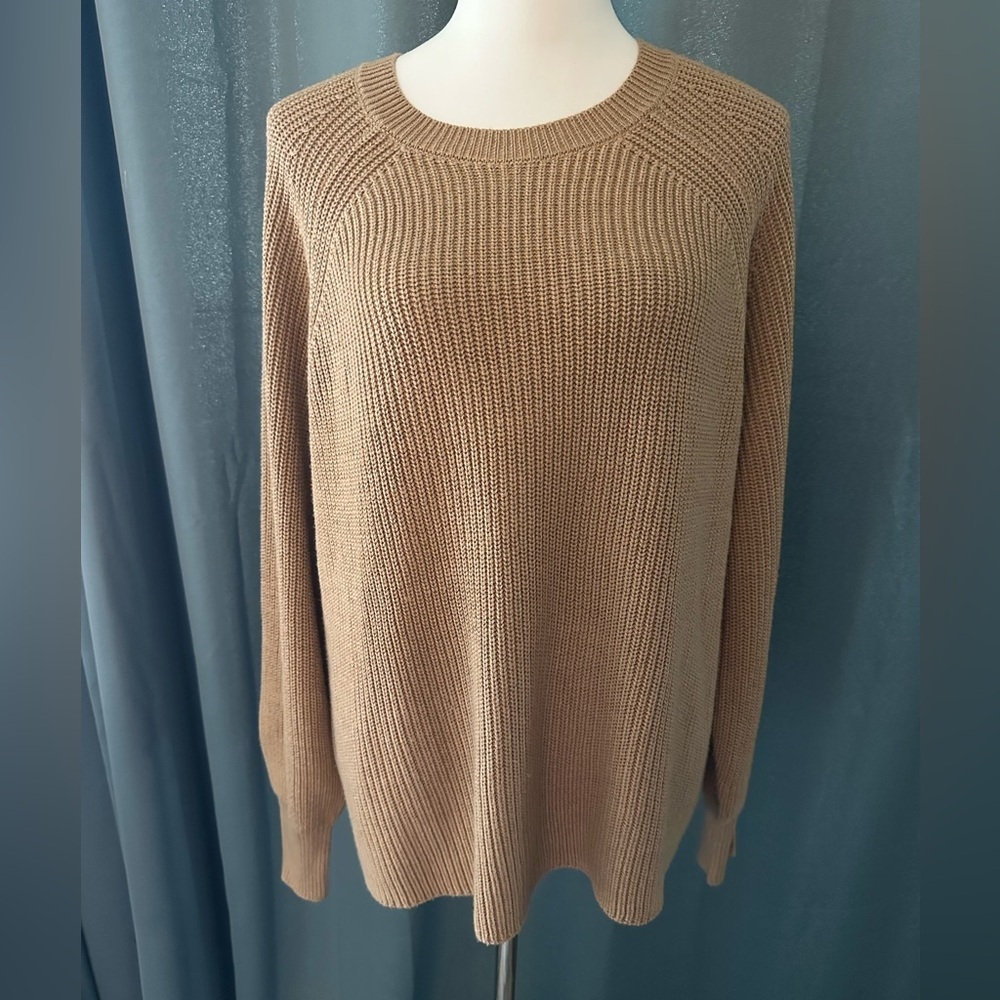 Jessica Simpson Long Sleeve Sweater Womens XXL Tan Crew Neck New NWT